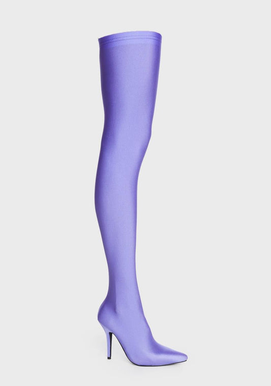 Purple Heartout Thigh High Boots