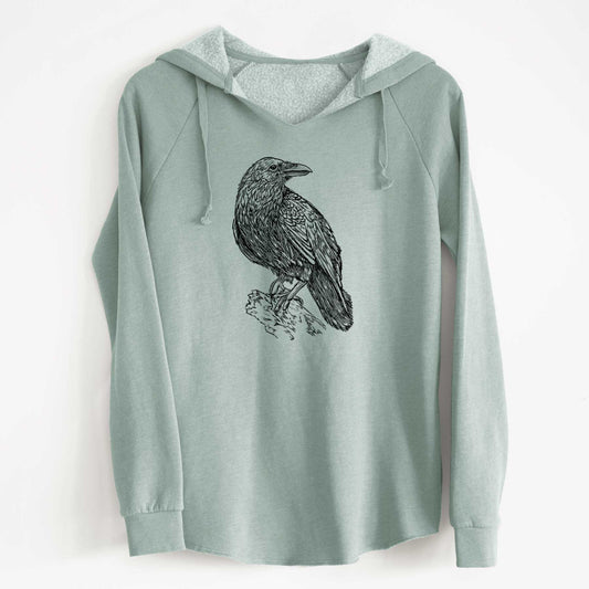 Common Raven - Corvus corax - Cali Wave Hooded Sweatshirt