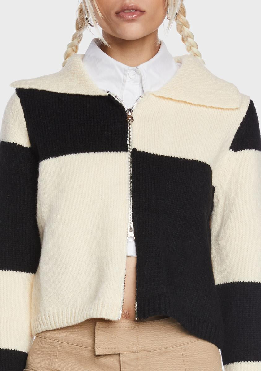 Sneaking Out Color Block Cardigan