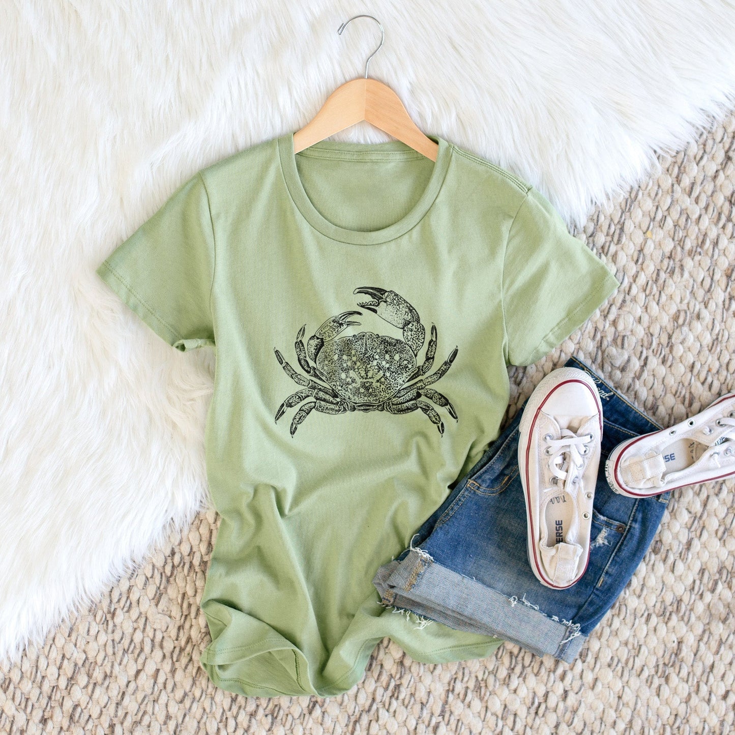 Dungeness Crab - Women's Crewneck - Made in USA - 100% Organic Cotton