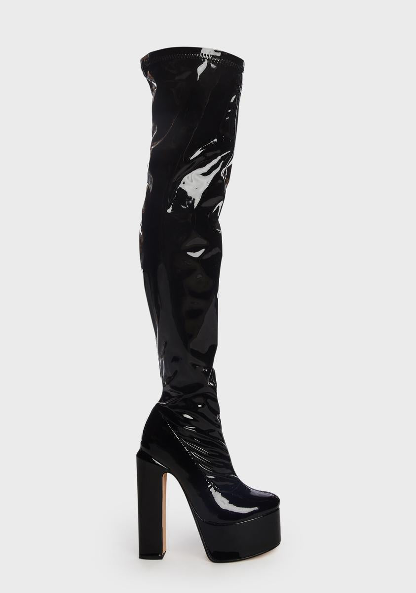 Black Cranston Thigh-High Boots