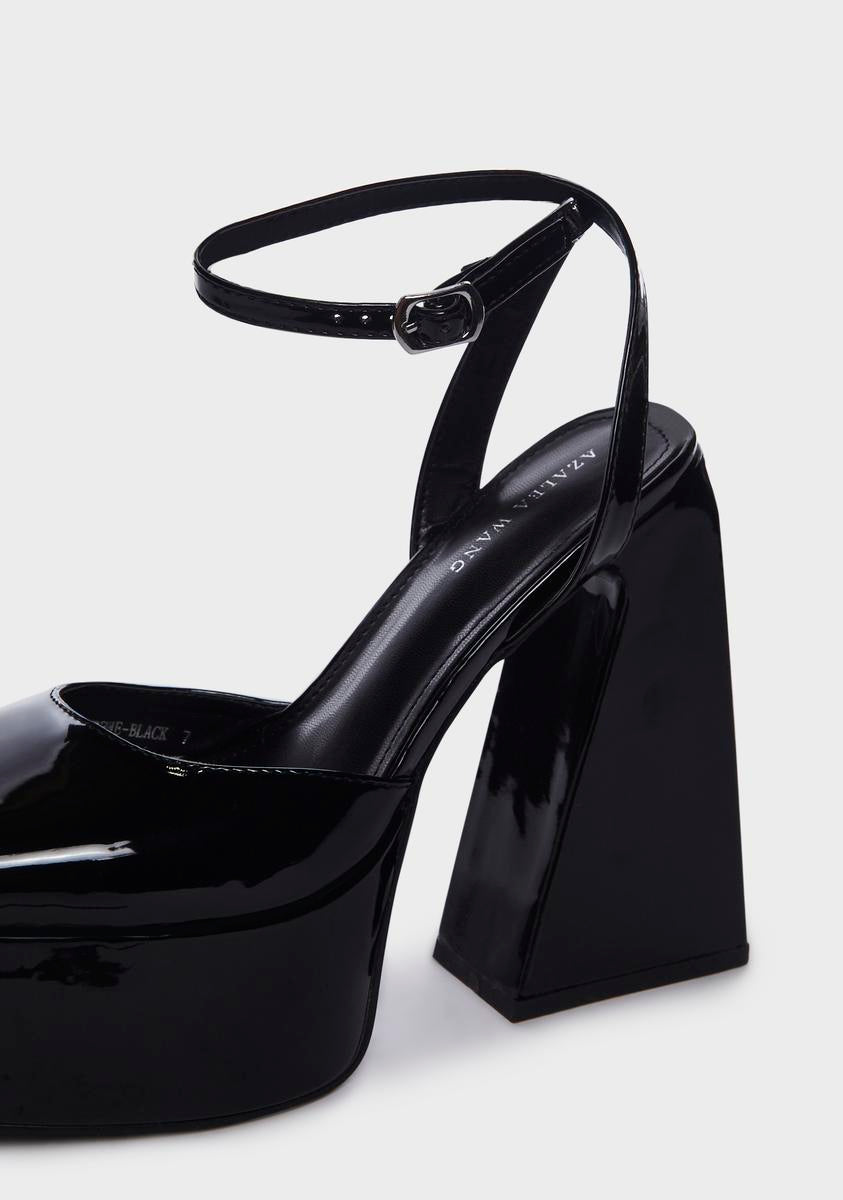 Black Clementine Block Heels