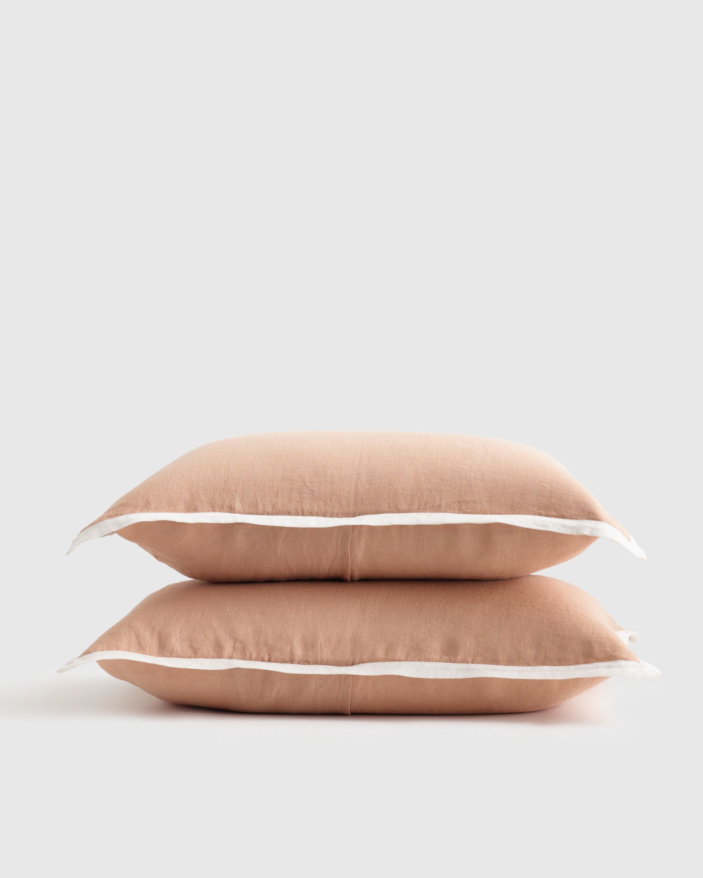 European Linen Contrast Flange Sham Set