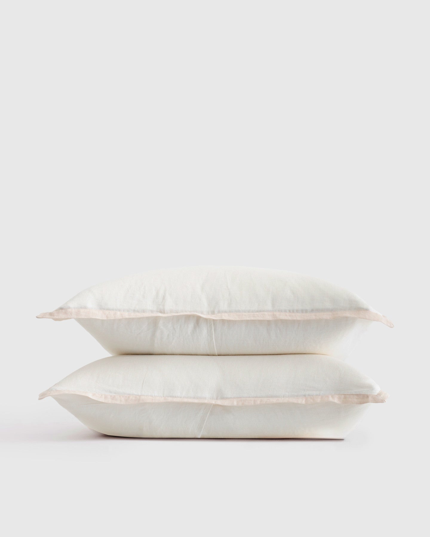 European Linen Contrast Flange Sham Set
