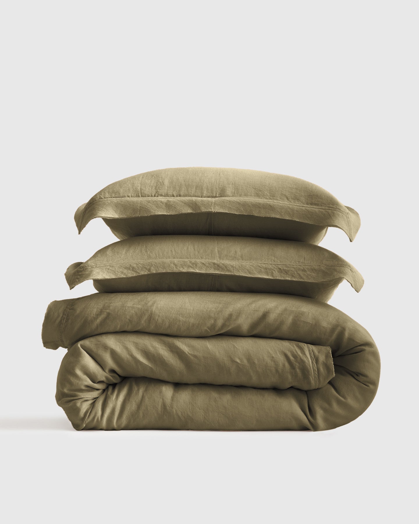 European Linen Double Flange Duvet Cover Set