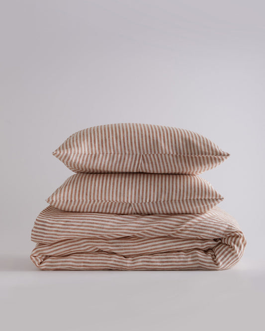 European Linen Stripe Duvet Cover Set