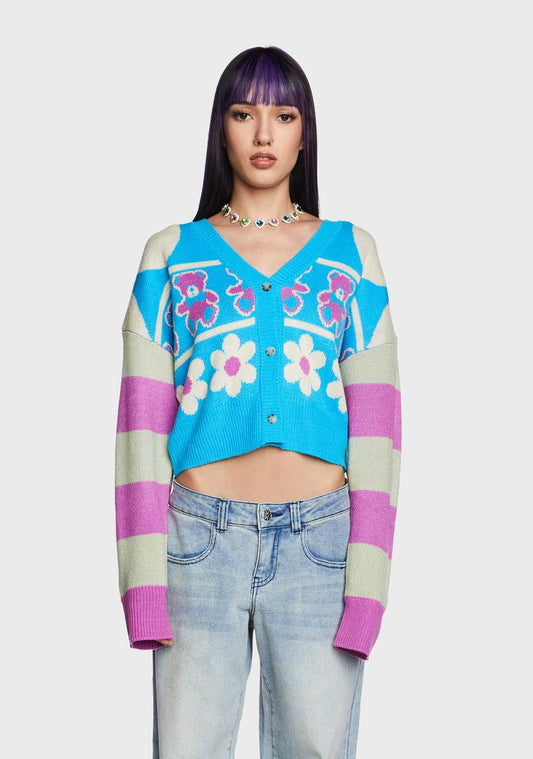 Teddy Bear Picnic Striped Cardigan