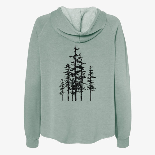 Evergreen Trees - Women's Cali Wave Zip-Up Sweatshirt