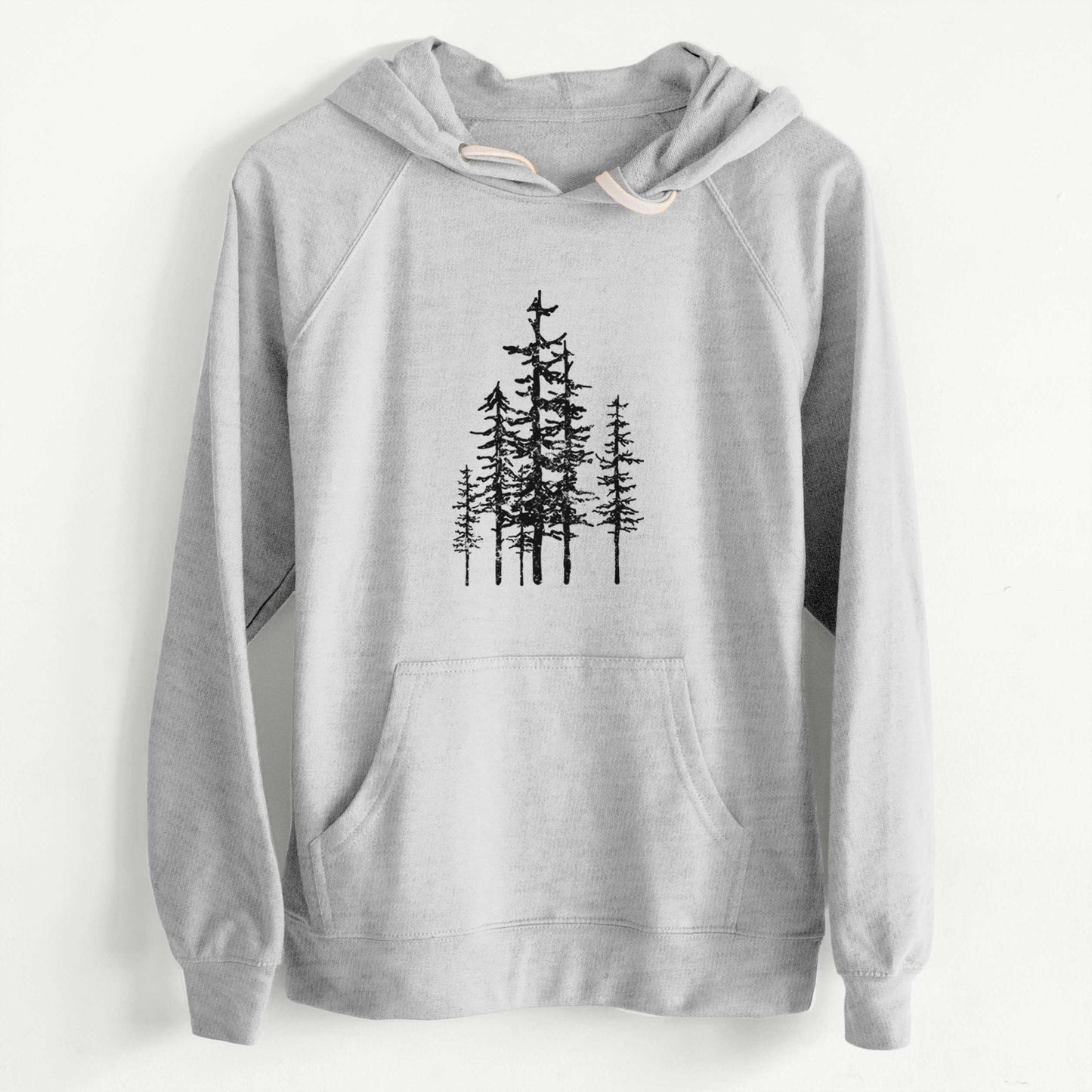 Evergreen Trees  - Slim Fit Loopback Terry Hoodie
