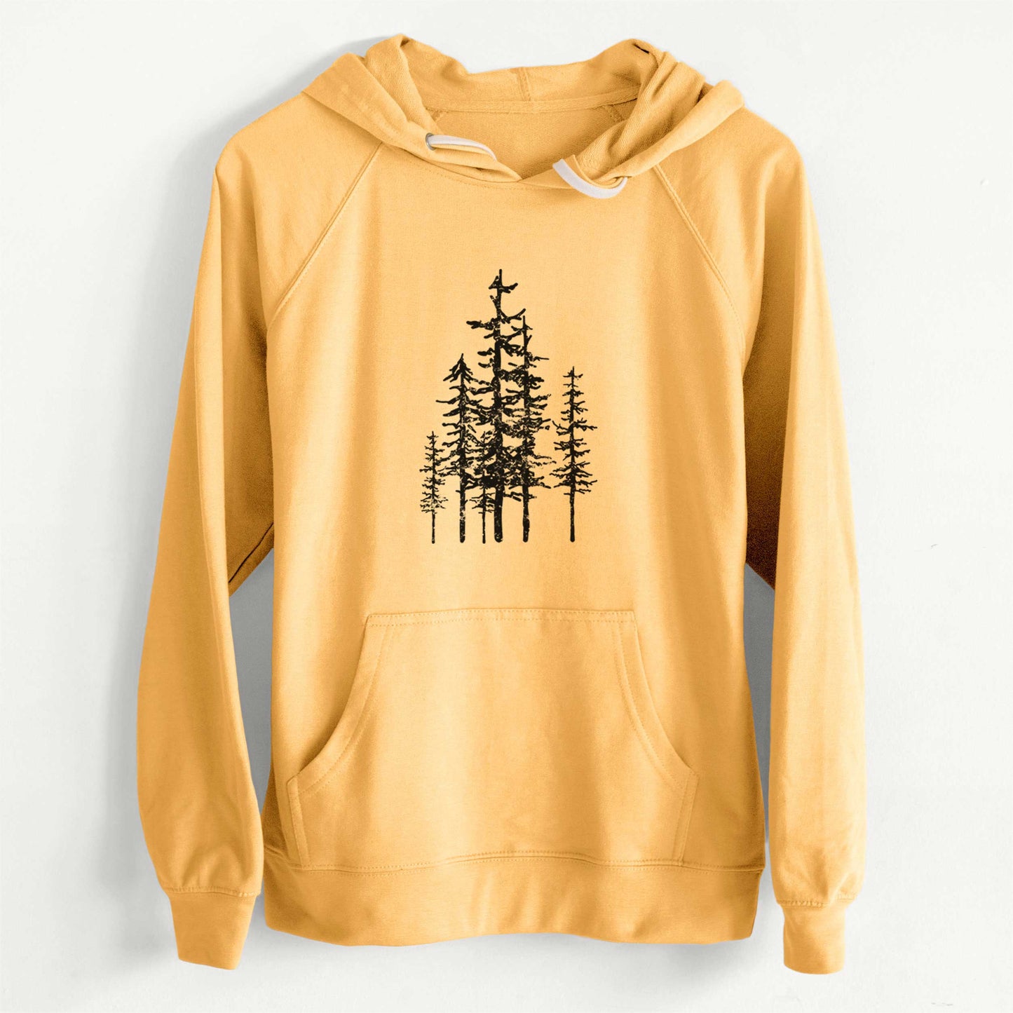 Evergreen Trees  - Slim Fit Loopback Terry Hoodie
