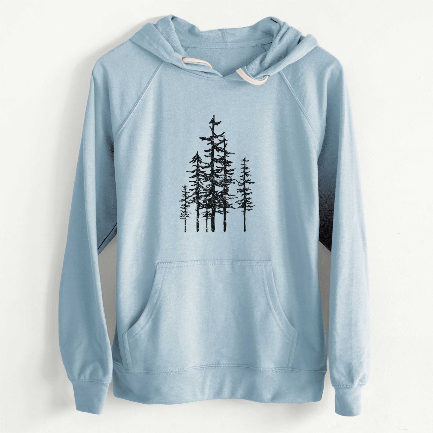 Evergreen Trees  - Slim Fit Loopback Terry Hoodie