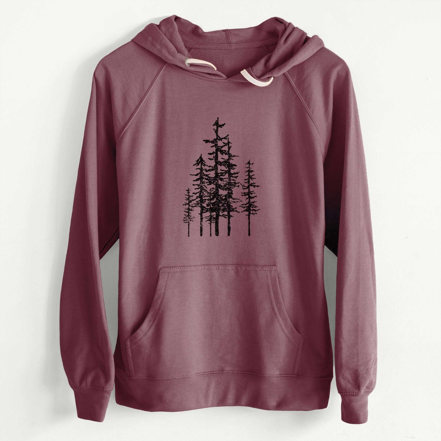 Evergreen Trees  - Slim Fit Loopback Terry Hoodie