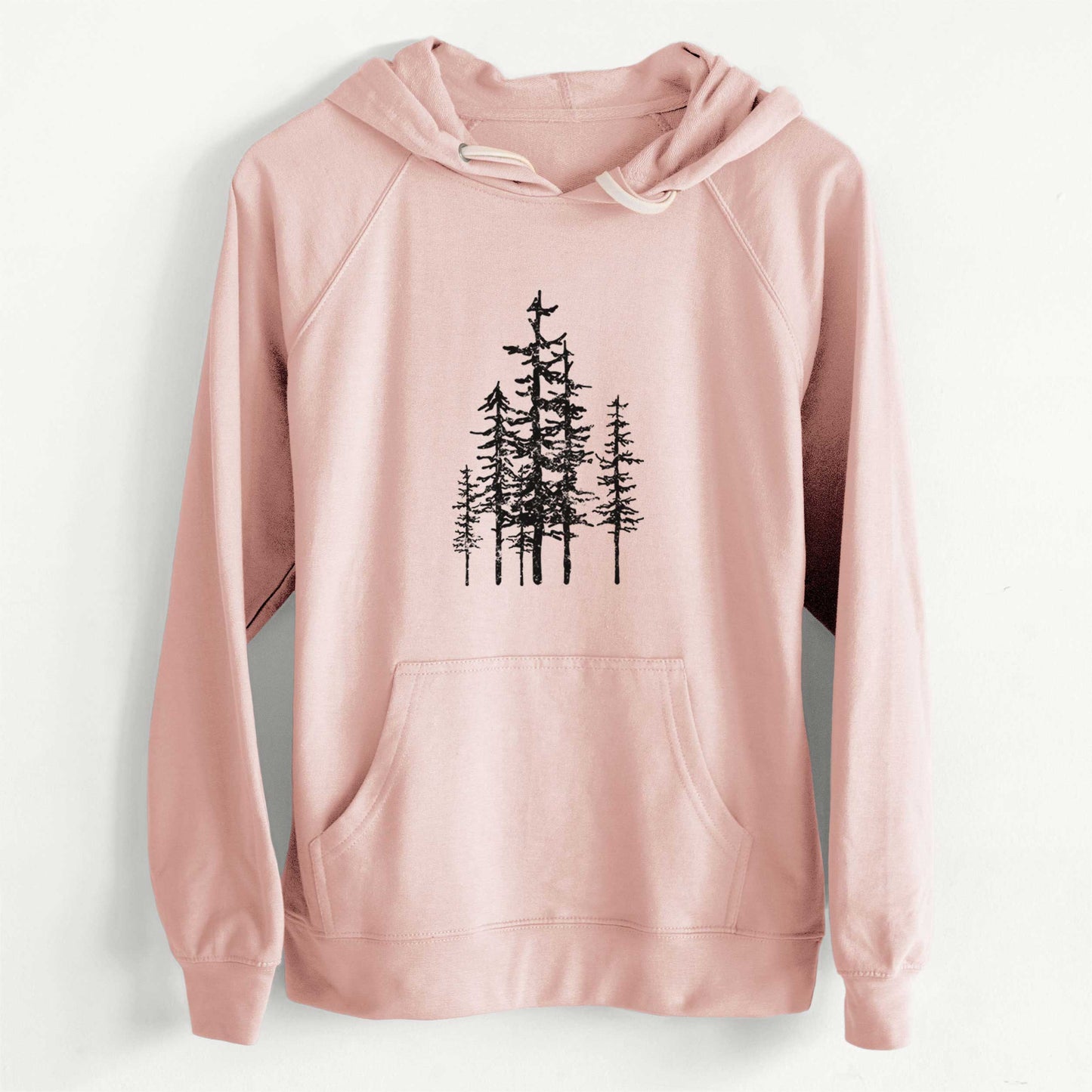 Evergreen Trees  - Slim Fit Loopback Terry Hoodie