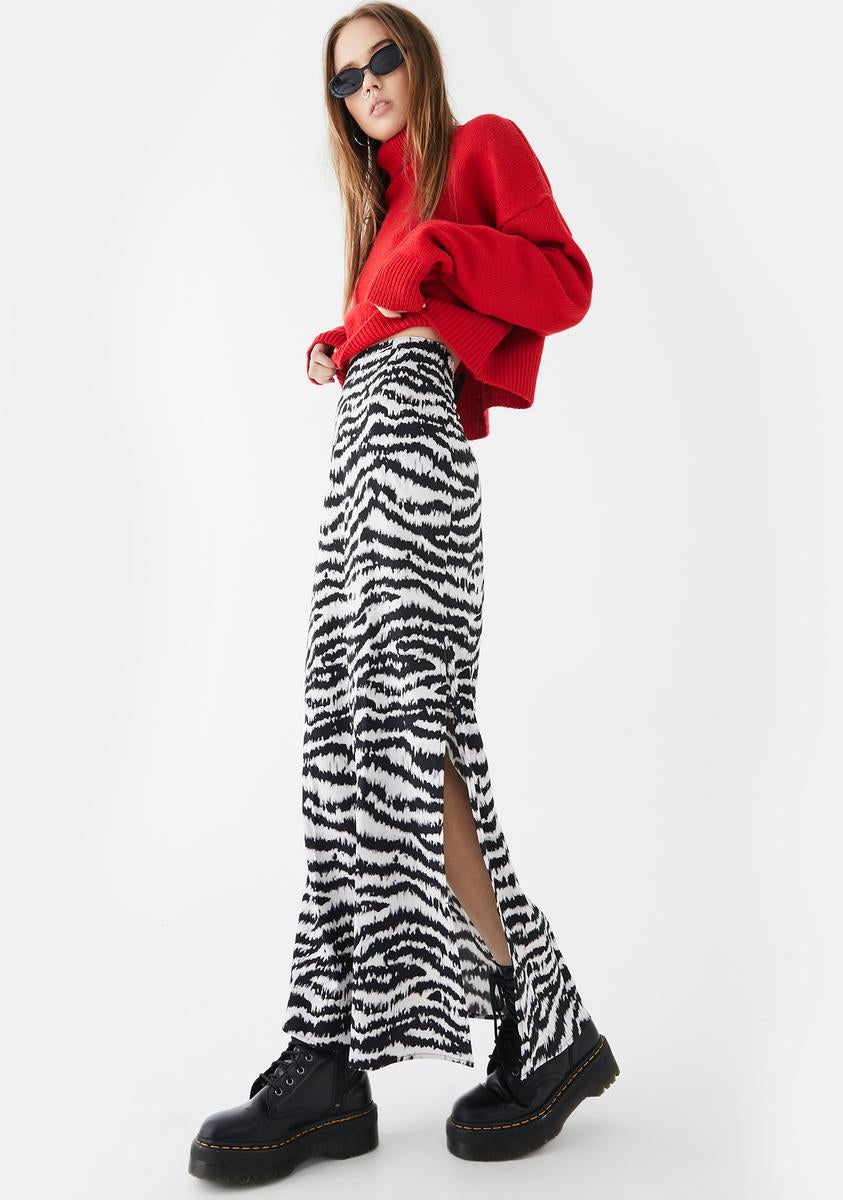 Tinxi Tiger Stripe Maxi Skirt