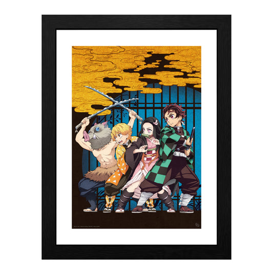 Demon Slayer Kimetsu No Yaiba Key Art Framed Poster