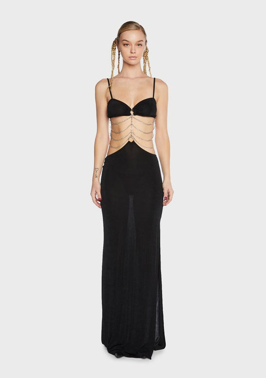 Chain Ladder Cut Out Maxi Dress