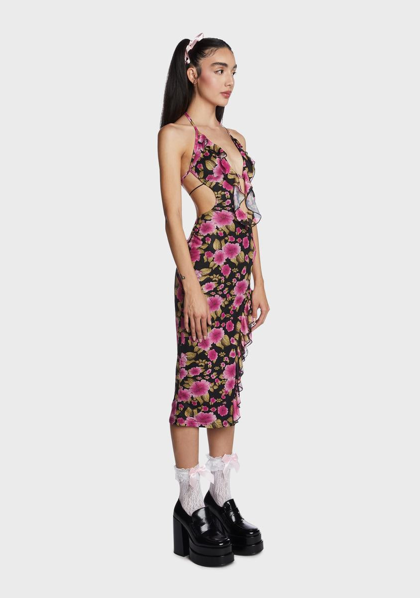 Coral Feel Amazing Midi Dress
