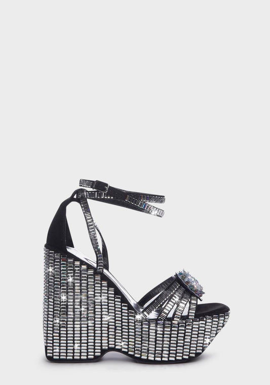 Rosalia Platform Sparkle Wedges