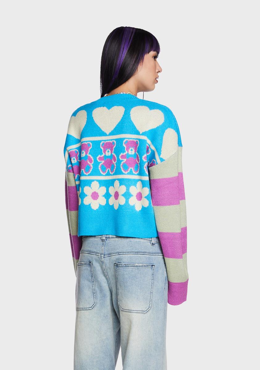 Teddy Bear Picnic Striped Cardigan