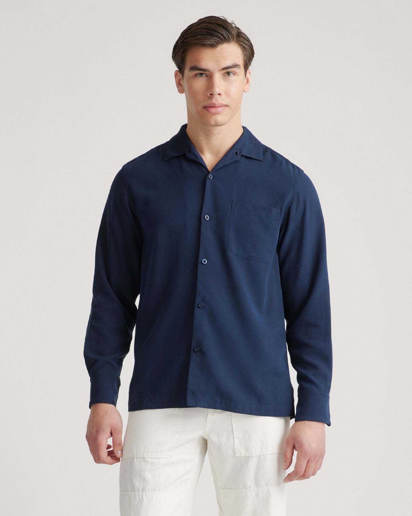 100% Silk Twill Long Sleeve Shirt