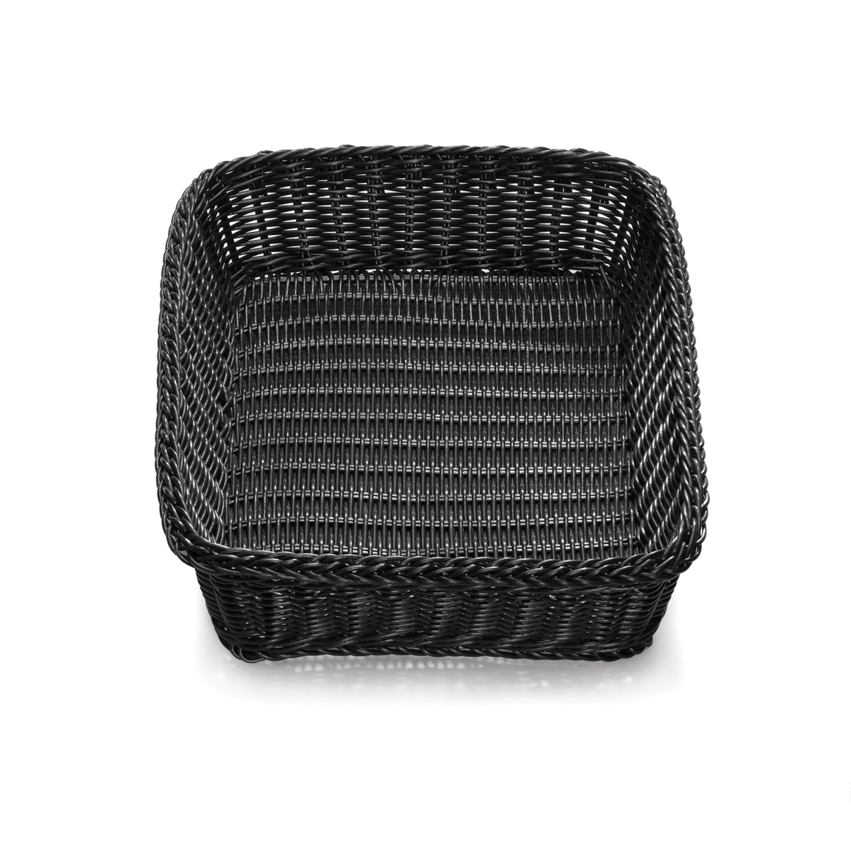 Tablecraft M2493 Black Rectangle Handwoven Basket 19 x 14 x 4