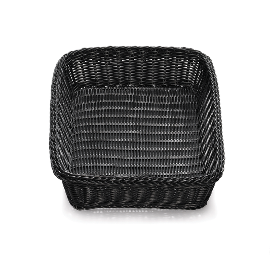 Tablecraft M2493 Black Rectangle Handwoven Basket 19 x 14 x 4