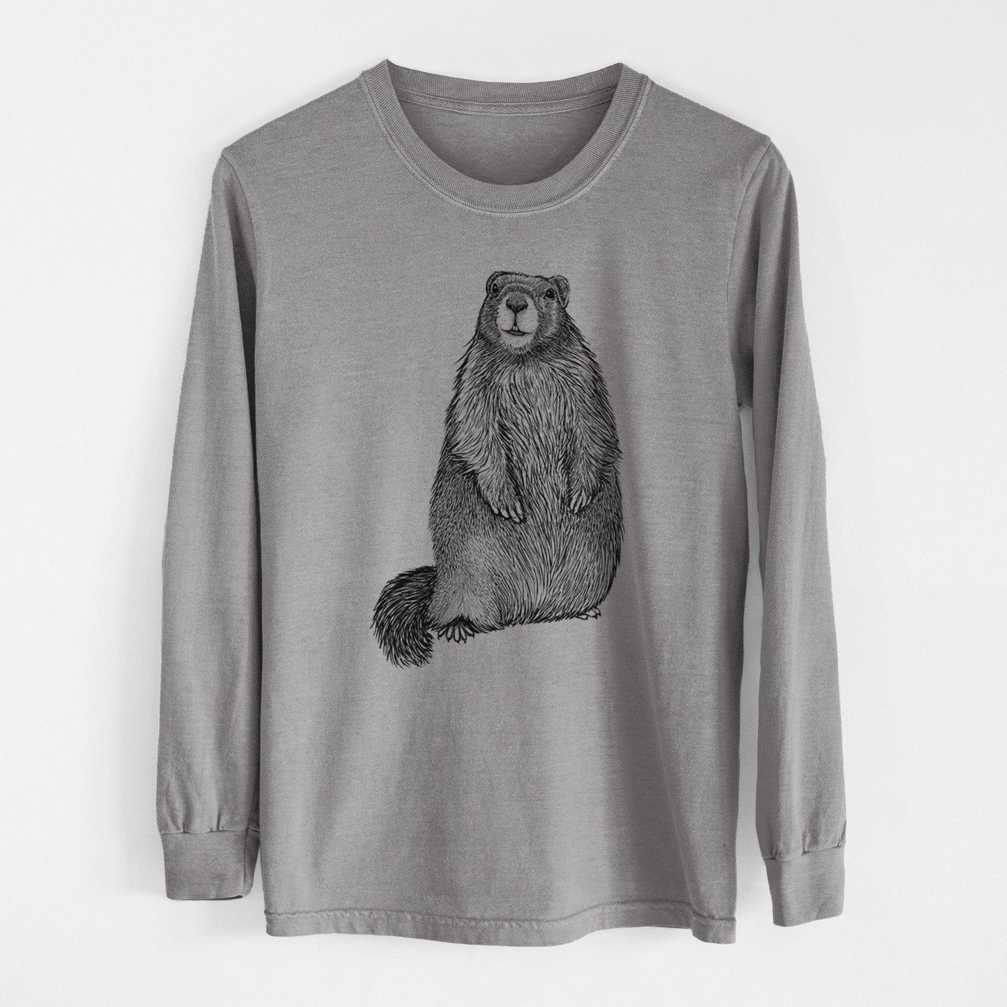 Yellow-bellied Marmot - Marmota flaviventris - Heavyweight 100% Cotton Long Sleeve