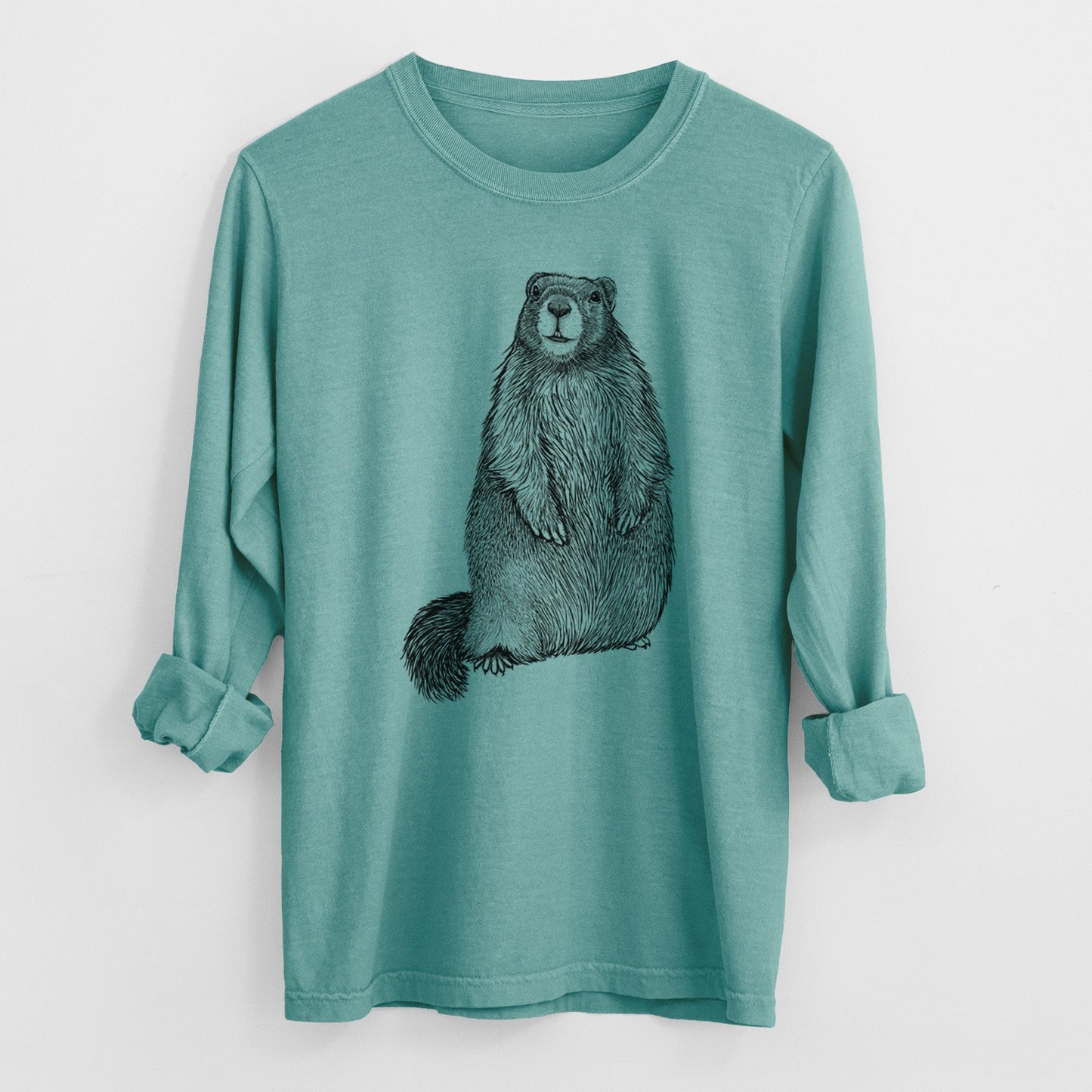 Yellow-bellied Marmot - Marmota flaviventris - Heavyweight 100% Cotton Long Sleeve