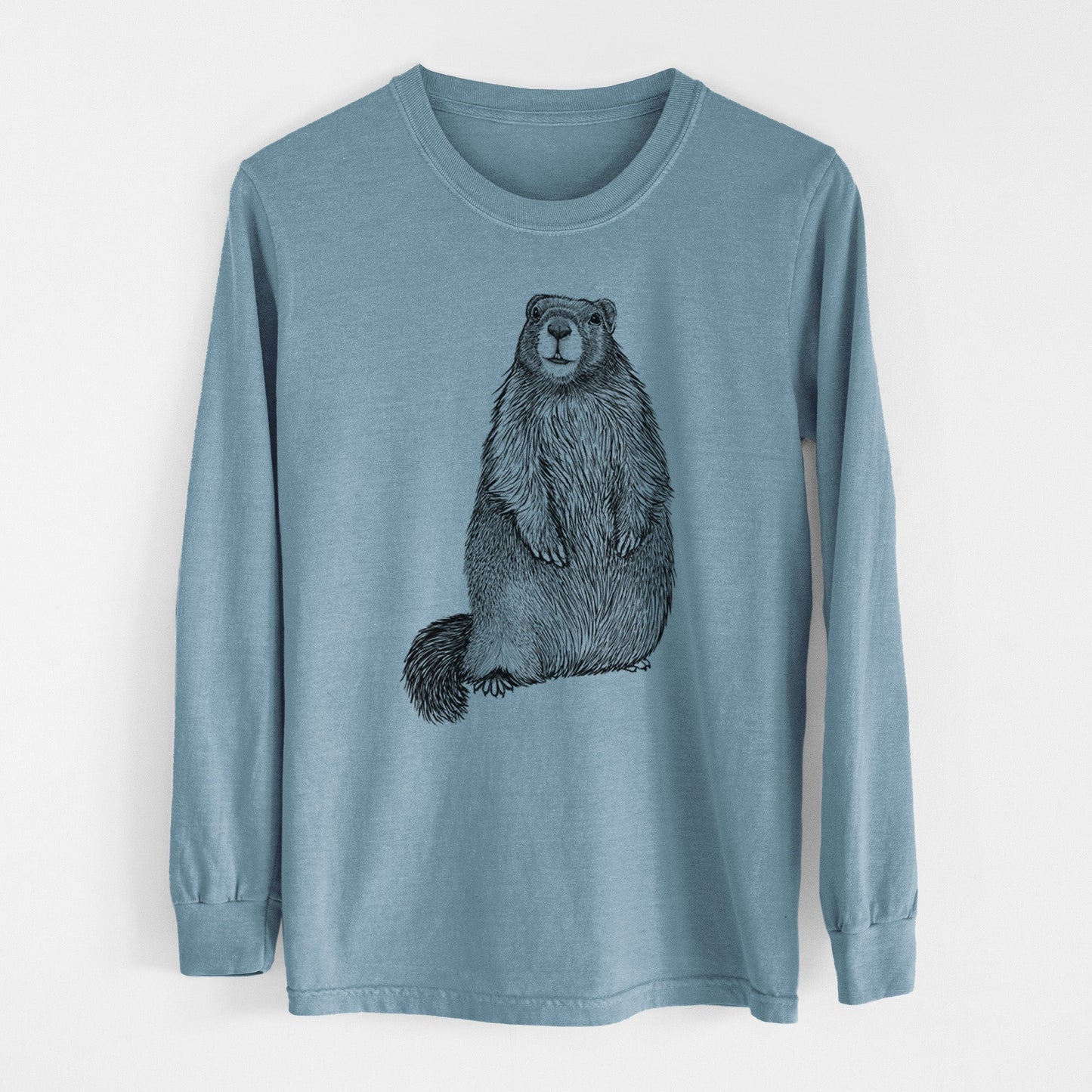 Yellow-bellied Marmot - Marmota flaviventris - Heavyweight 100% Cotton Long Sleeve