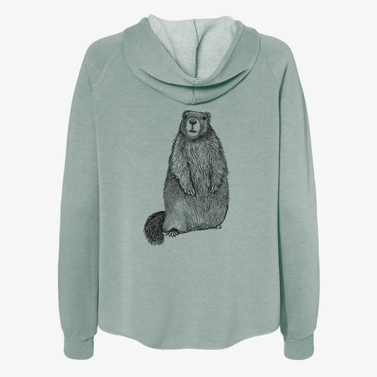 Yellow-bellied Marmot - Marmota flaviventris - Women's Cali Wave Zip-Up Sweatshirt