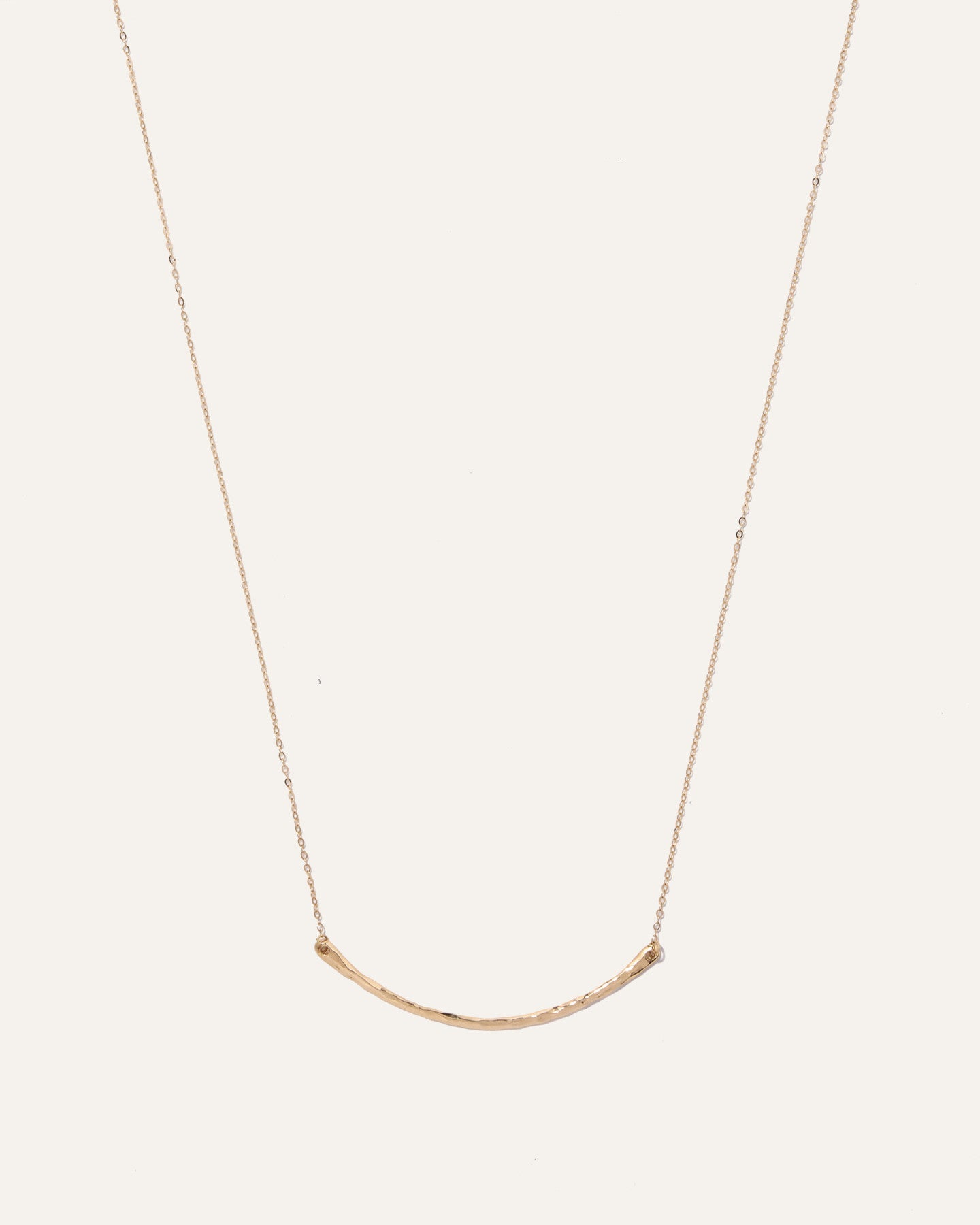 14k Gold Hammered Curve Necklace