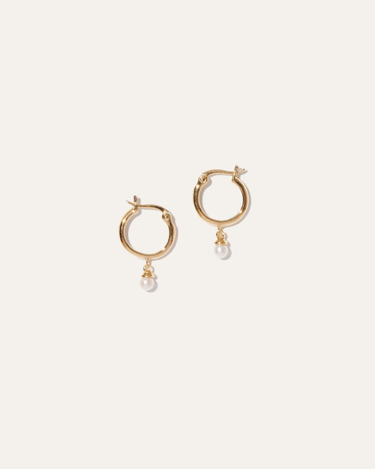 Small Freshwater Cultured Pearl Hoops
