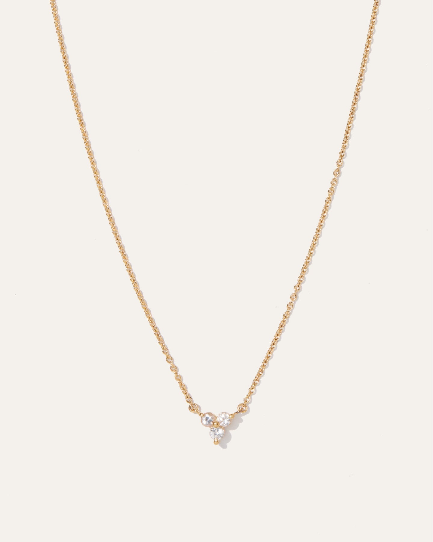 White Sapphire Triad Necklace