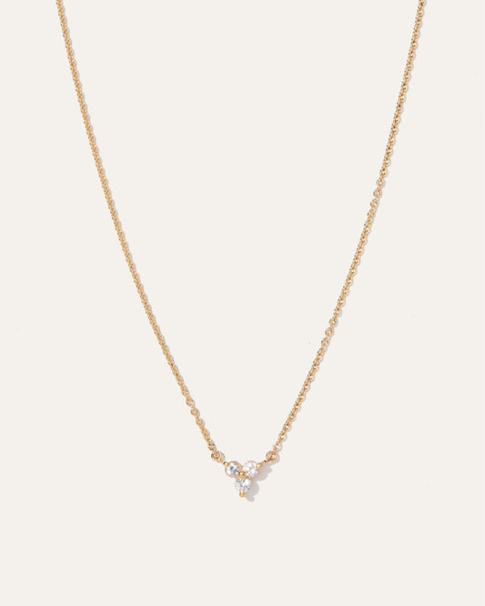 White Sapphire Triad Necklace