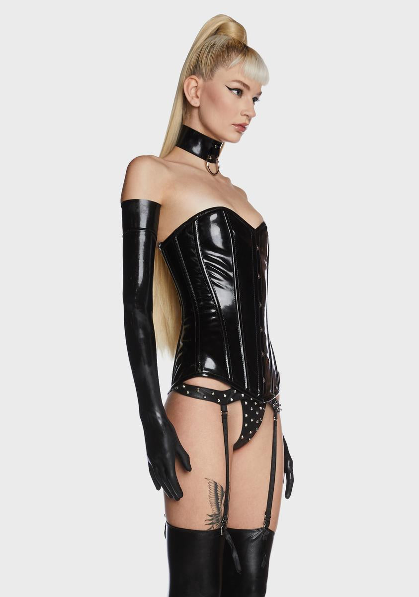 Black Lavish Patent Overbust Corset
