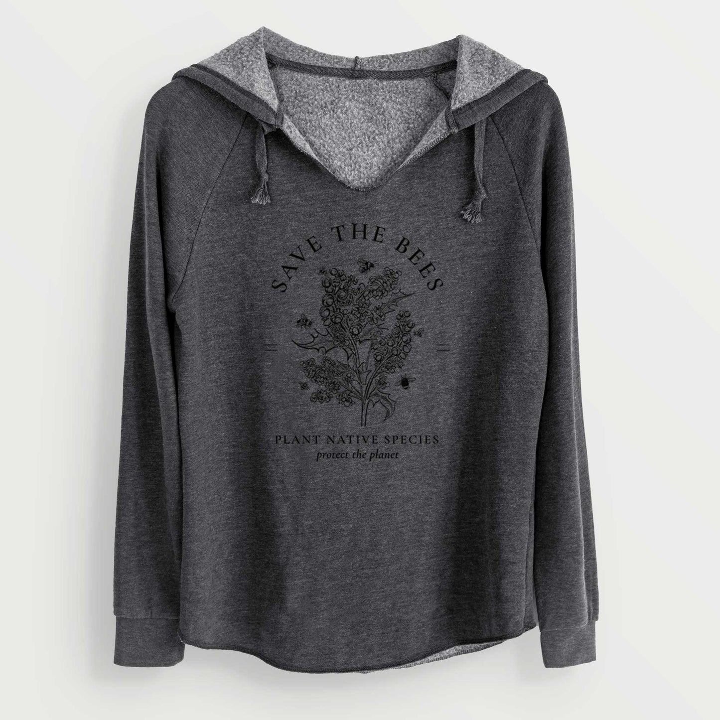 Save the Bees - Plant Native Species - Cali Wave Hooded Sweatshirt
