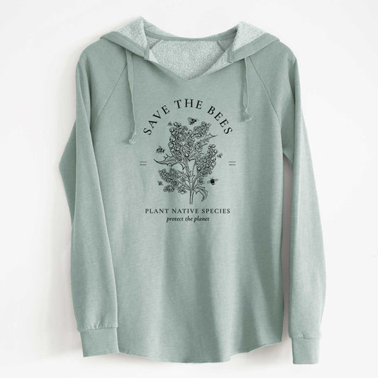 Save the Bees - Plant Native Species - Cali Wave Hooded Sweatshirt
