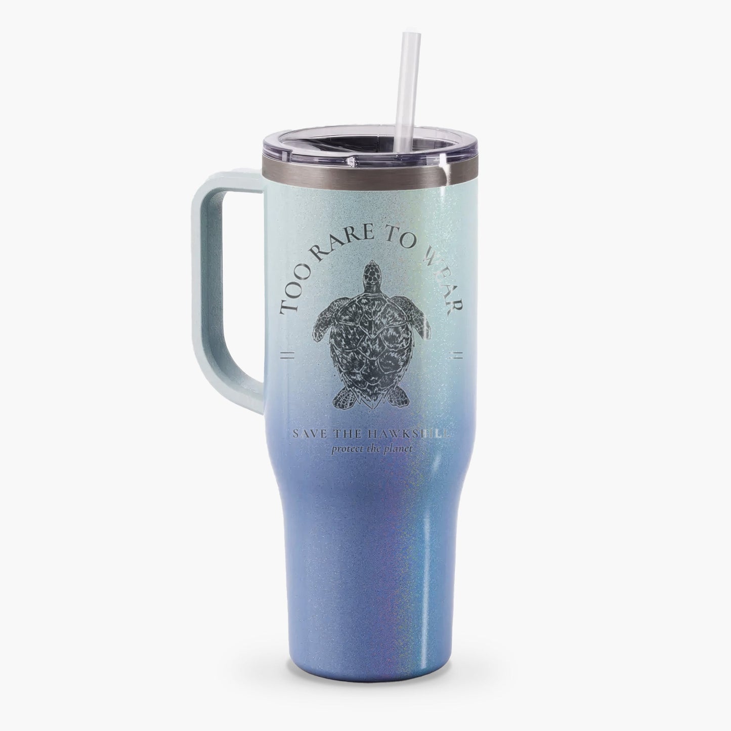 Too Rare to Wear - Save the Hawksbill - 40oz Tumbler with Handle