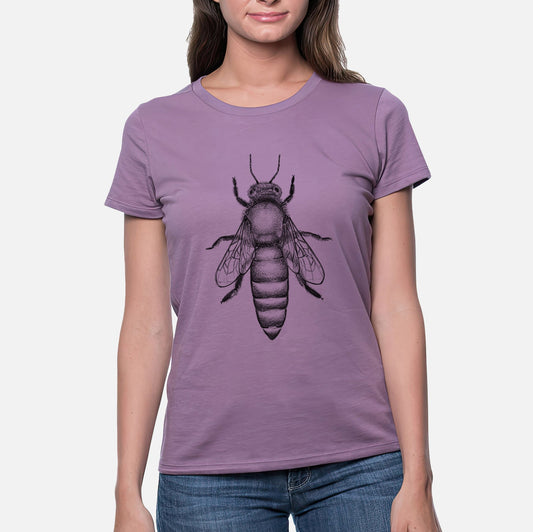 Queen Bee Apis Mellifera - Women's Crewneck - Made in USA - 100% Organic Cotton