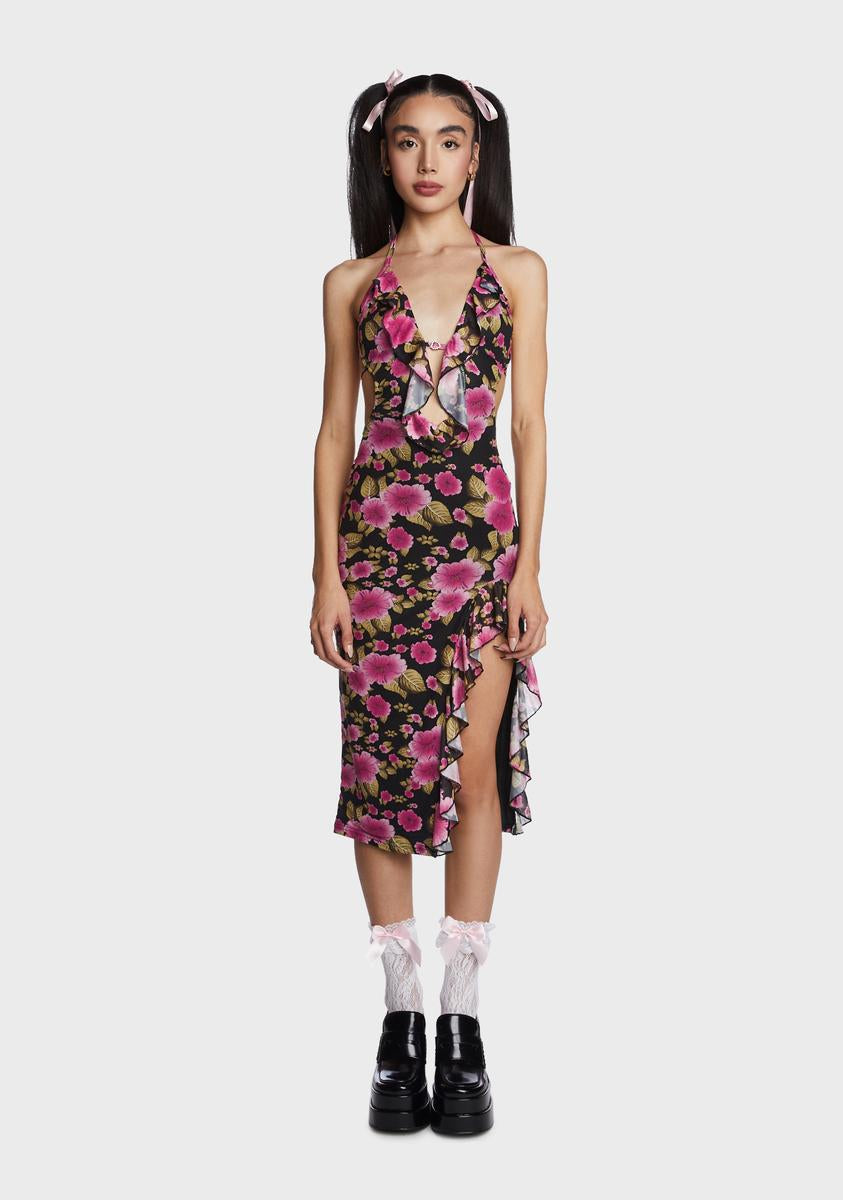 Coral Feel Amazing Midi Dress