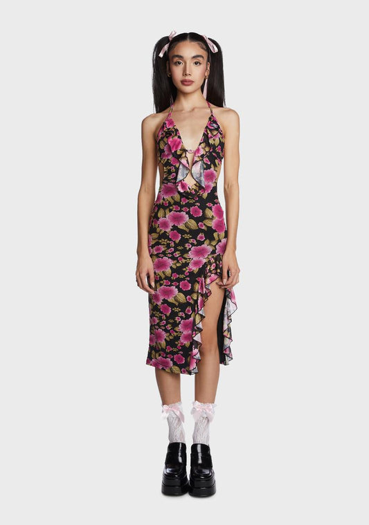 Coral Feel Amazing Midi Dress