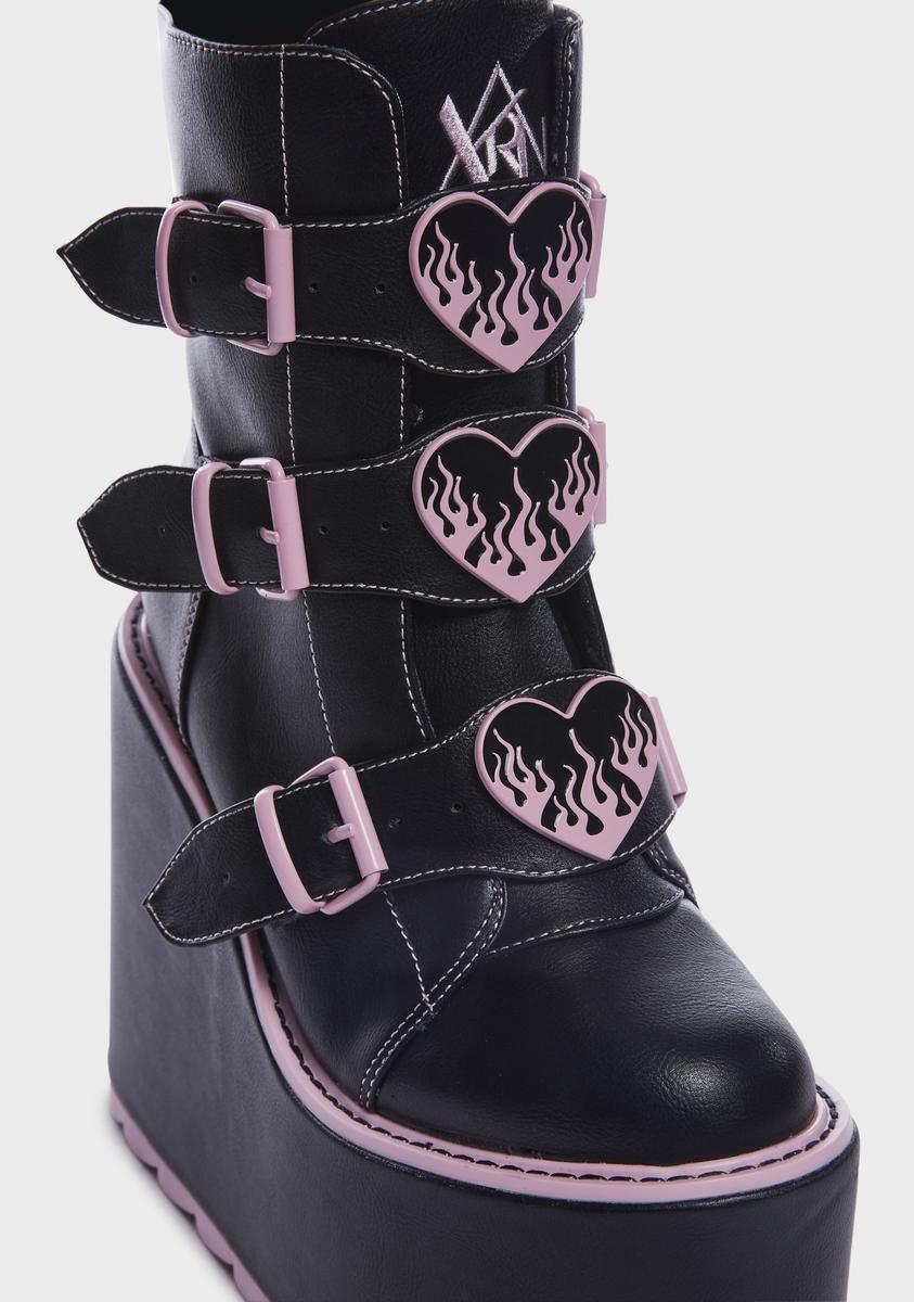 Dune Lo Hearts On Fire Platform Boots