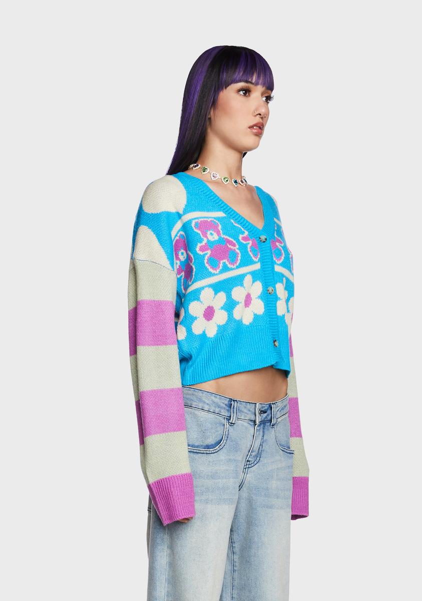 Teddy Bear Picnic Striped Cardigan
