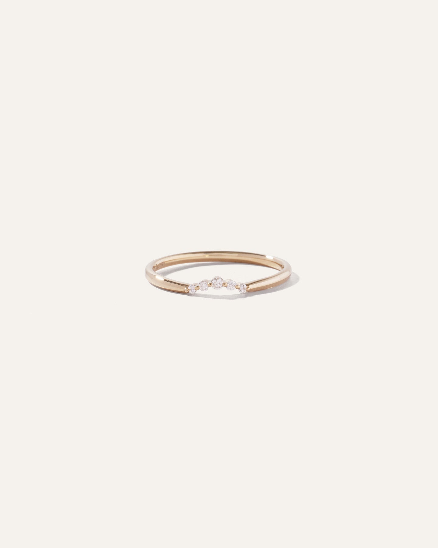 14K Gold Diamond Curve Ring