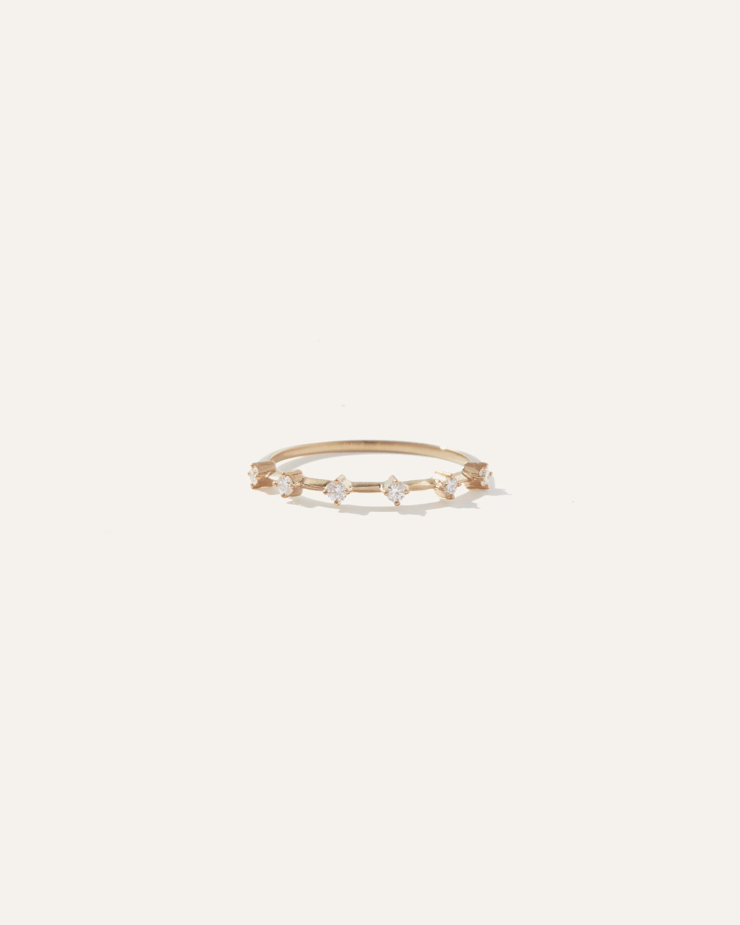 14k Gold Diamond Station Band