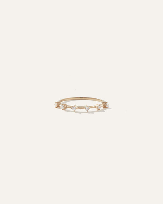 14k Gold Diamond Station Band