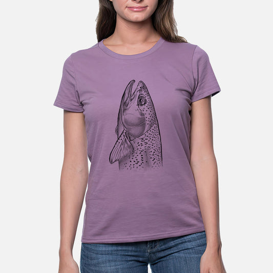 Rainbow Trout - Oncorhynchus mykiss - Women's Crewneck - Made in USA - 100% Organic Cotton