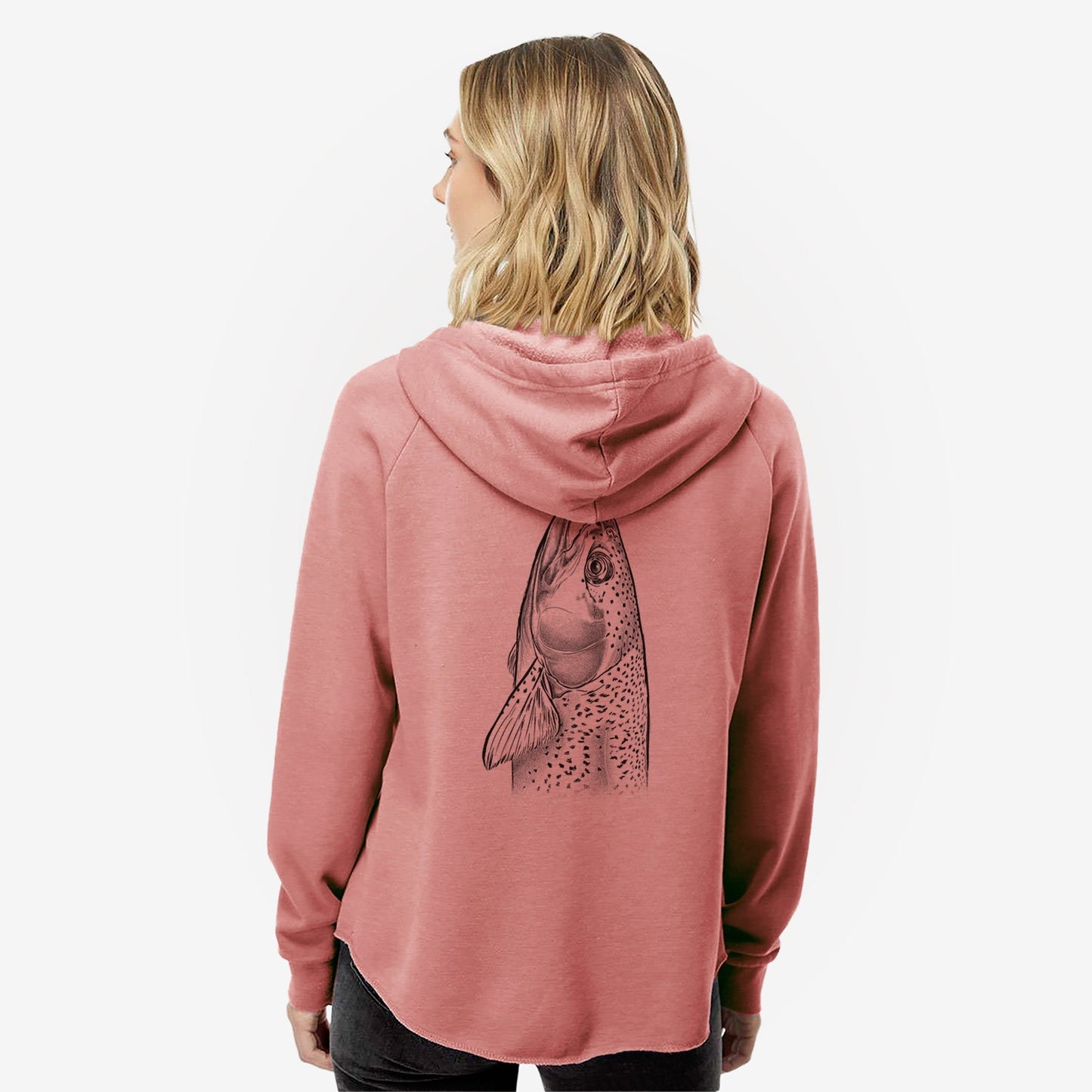 Rainbow Trout - Oncorhynchus mykiss - Women's Cali Wave Zip-Up Sweatshirt