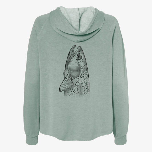 Rainbow Trout - Oncorhynchus mykiss - Women's Cali Wave Zip-Up Sweatshirt