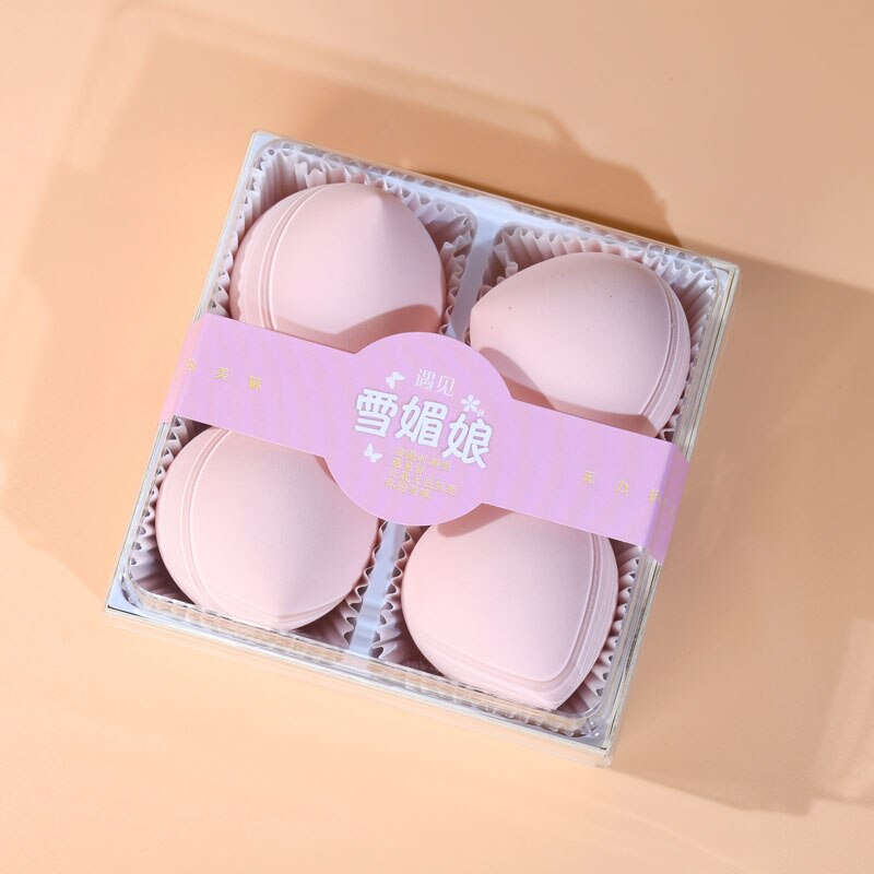 4Pcs Soft Peach Makeup Egg Puff Sponge